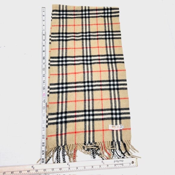 Burberrys London 100% Lamswool 72x12" Brown Black Nova check Made in England(70 - Picture 4 of 7